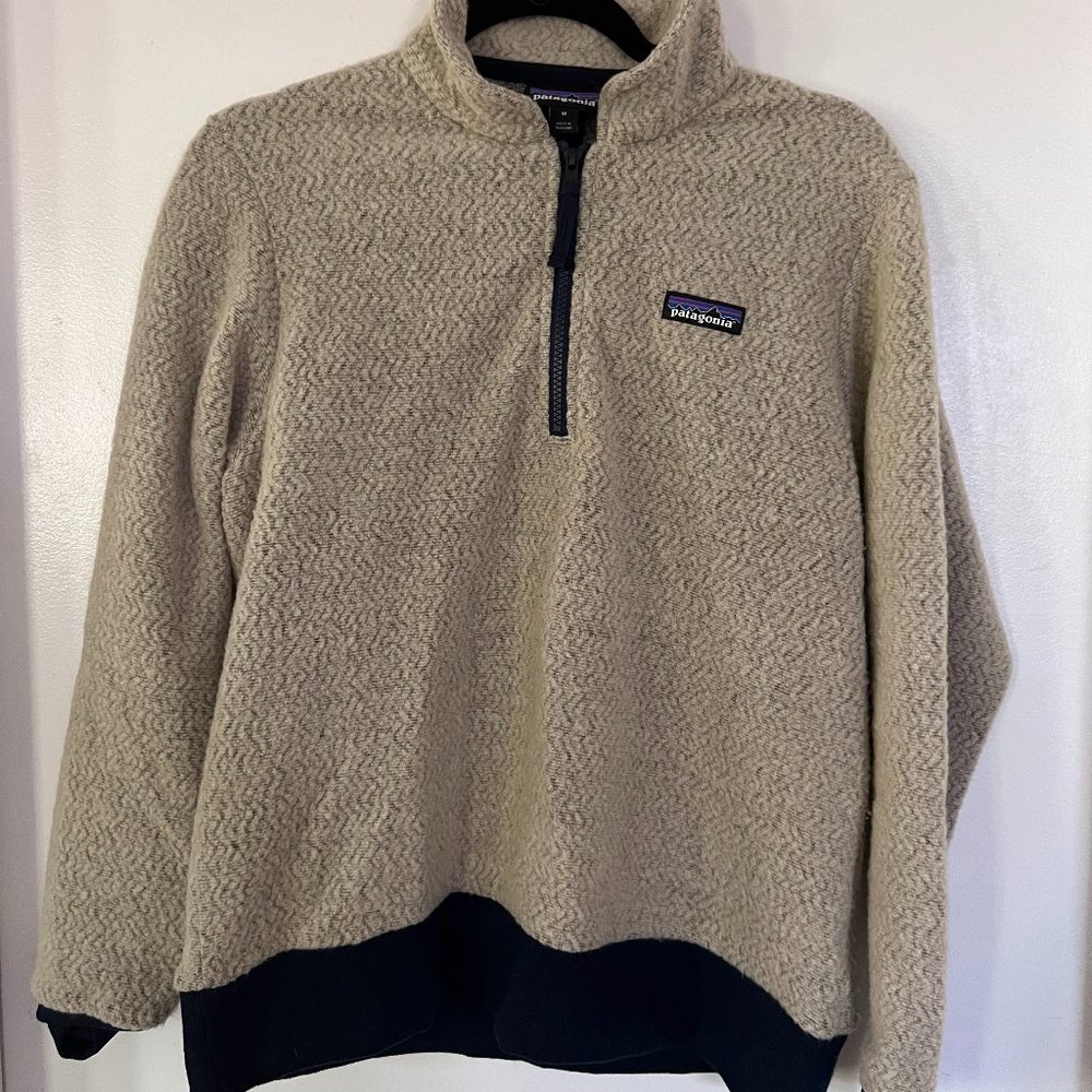 Patagonia Women's Woolyester Fleece Pullover - Half Zip - Size M - Oatmeal